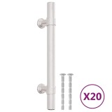 Manere de dulap, 20 buc., argintiu, 96 mm, otel inoxidabil