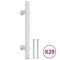 Manere de dulap, 20 buc., argintiu, 96 mm, otel inoxidabil