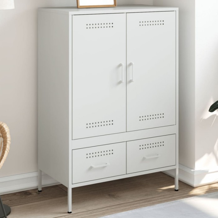 Gossi dulap inalt, alb, 68x39x101,5 cm, otel laminat la rece