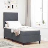 Cumpara ieftin Pat cu arc LED cu headboard Gri inchis 80 x 200 cm Catifea