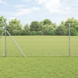 VidaXL Gard din s&acirc;rmă sudată cu 13 st&acirc;lpi 1.4x50 m Oțel galvanizat