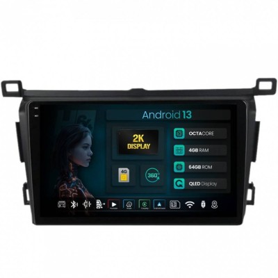 Navigatie 2K Toyota RAV4 (2013-2018) 4GB RAM Android 13 Octacore Slot Sim 4G DSP GPS Wi-FI Carplay Android Auto USB Bluetooth Waze Touchscreen 9.5 Inc foto
