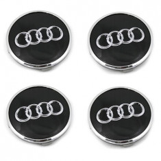 Set 4 x Capace janta, Audi, 60mm, negru/crom 597