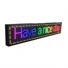 Panou reclama luminoasa LED SMD RGB 100x20 cm, text personalizabil multicolor, exterior foto