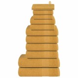 vidaXL Set prosoape 12 piese Aur 360 g/m&sup2; 100% bumbac