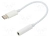 Cablu GEMBIRD Jack 3,5mm la USB C, 0,15m, albă