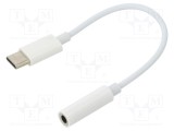 Cablu GEMBIRD Jack 3,5mm la USB C, 0,15m, albă