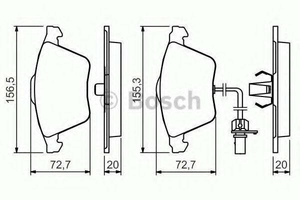 Set placute frana,frana disc AUDI A6 (4B2, C5) (1997 - 2005) BOSCH 0 986 494 283