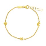Bratara din Aur 14k cu Forme Delicate, Reglabila, pentru Bebelusi si Fetite