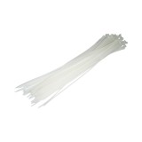 Fasete plastic albe 9x750 mm, set 100 bucati pentru prindere si organizare