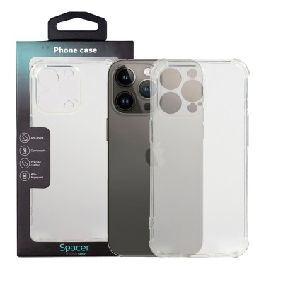 Husa Iphone 13 Pro Spacer, transparenta, 1.5mm grosime, protectie suplimentara antisoc la colturi, material flexibil TPU &amp;quot;SPPC-AP-IP13P-CLR&amp;quot; foto