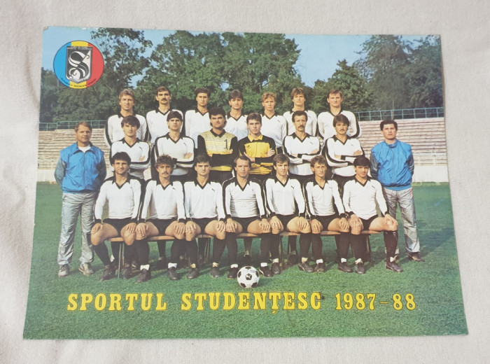 Carte Postala veche - Fotbal - Clubul Sportul Studentesc 1987 - 1988