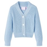 Cardigan pentru copii tricotat, albastru, 104, vidaXL