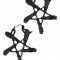 Cercei gotici Pentagrama din maturi - negru