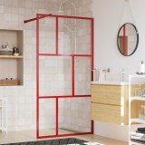 vidaXL Paravan duș walk-in, roșu, 100x195 cm, sticlă ESG transparentă