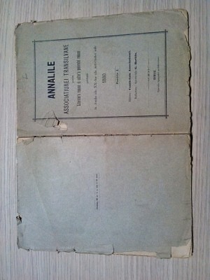 ANNALILE ASSOCIATIUNEI TRANSILVANE - Fas. I. - G. Baritiu - Sibiiu, 1880, 144 p. foto