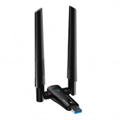 Adaptor Wireless Techstar® AX 1800 Dual-Band, 1200Mbps, USB 3.0, 2.4G/5G, Long Range, 2 Antene, Negru