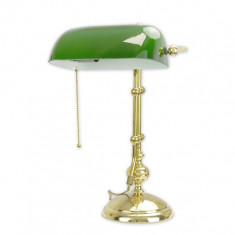 Lampa mare Banker din alama masiva cu abajur verde deosebit FZ-72