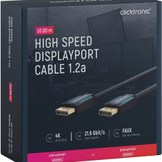 Cablu Profesional DisplayPort - DisplayPort 10m v1.2a 4K 60Hz 21.6Gbit/s AWG26 OFC Clicktronic 70715