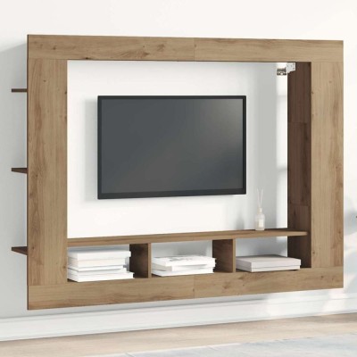 vidaXL Dulap TV montat pe perete, stejar artizanal, 152x22x113 cm foto