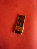Insigna militara URSS - In cinstea Armatei -metal si email ,h=2,3cm