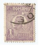 *Romania, LP 72/1929, Ferdinand - uzuale, 1 leu violet, eroare 5, oblit.