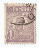 *Romania, LP 72/1929, Ferdinand - uzuale, 1 leu violet, eroare 5, oblit., Stampilat