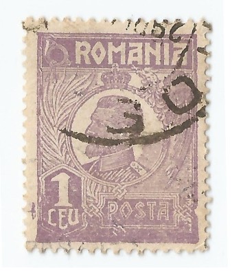 *Romania, LP 72/1929, Ferdinand - uzuale, 1 leu violet, eroare 5, oblit. foto