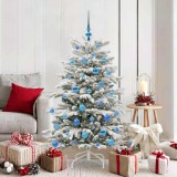 VidaXL Brad de Crăciun artificial cu ramuri articulare Alb 150 cm 3395638