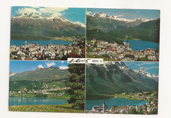 SH1-Carte Postala-ELVETIA- St. Moritz 1800 m , Circulata 1974