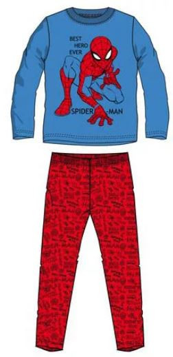 Pijama pentru copii Spiderman Best Hero cu maneca lunga Rosu Albastru