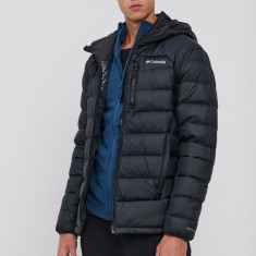 Columbia geacă de puf M Autumn Park Down Hooded Jacket bărbați, culoarea negru, de tranziție 1930241