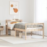 VidaXL Cadru de pat senior cu tăblie, 90x200 cm, lemn masiv pin
