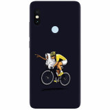 Husa silicon pentru Xiaomi Redmi S2, ET Riding Bike Funny Illustration