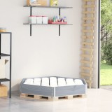 vidaXL Strat &icirc;nălțat, gri, 160x160 cm, lemn masiv pin, hexagon