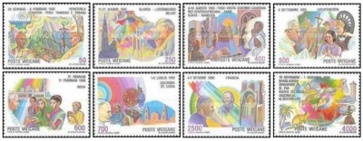 Vatican 1987 - Călătoriile Papei Ioan Paul al II-lea, serie neuzata foto