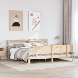 VidaXL Cadru de pat cu tăblie, 180x200 cm, lemn masiv de pin