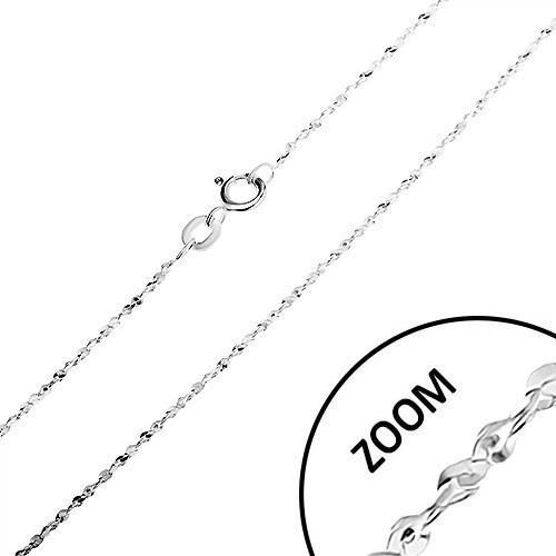 Lanț din argint 925, spirală din zale &icirc;n formă de S, lățime 1,3 mm, lungime 460 mm