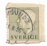 Suedia - Regele Gustaf al VI-lea Adolf al Suediei, 1954 - 40 Ore, obliterat