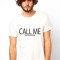 Tricou barbati alb - CALL ME when you leave him - L