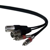 Cablu 2 x RCS tata - 2 x XLR tata 3m, Cabluri RCA