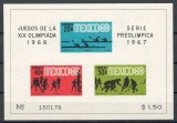 Mexic 1967 Mi 1245/47 bl 7 MNH - JO de vara 1968, Mexico City (III), Nestampilat