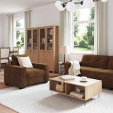 Cumpara ieftin Set de canapea cu pernă 3 pcs Marron 221 x 78 x 80 cm