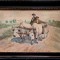 Ion MARINESCU-V&Acirc;LSAN (1866-1935)-Car cu ţărani tras de boi, pictură &icirc;n ulei