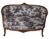 Sofa Rococo din lemn masiv cu tapiterie creton CAT559G33