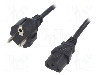 Cablu alimentare AC, 3m, 3 fire, culoare negru, CEE 7/7 (E/F) mufa, IEC C13 mama, LIAN DUNG -