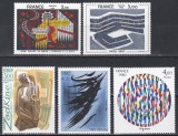 Franta 1980 - Artă modernă - Picturi de Raoul Ubac, Jean Picart le Doux, Zadkine, Hans Hartung, Yaacov Agam, MNH, Nestampilat