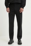 HUGO pantaloni barbati, culoarea negru, cu fason chinos, 50531277