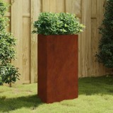 vidaXL Jardiniera Gradina Otel Corten 50x43x75cm Maro Ghiveci Inaltat Flori Legume