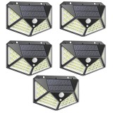 Cumpara ieftin Set 5 x Lampi Solare APF CALITATE 222 LED cu Senzor De Miscare, Iluminare Puternica, Panou Solar si Baterie Reincarcabila